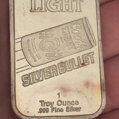 Vintage 1 oz Silver Coors Light Silver Bullet