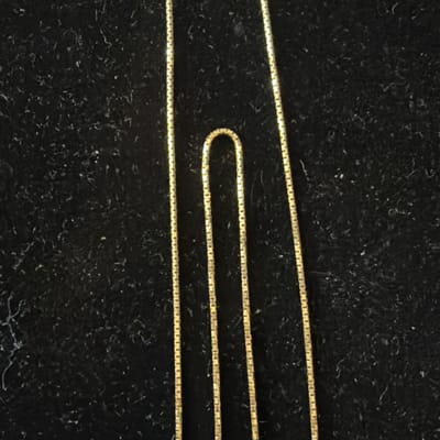 14k Gold Box Necklace - additional view