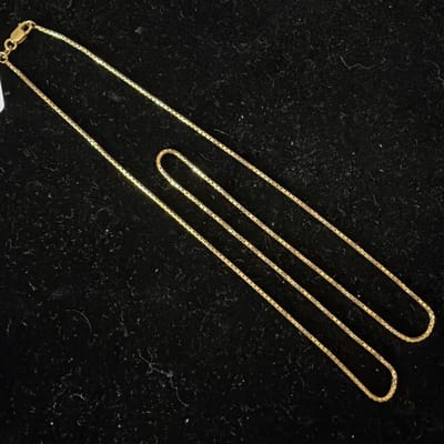 14k Gold Box Necklace
