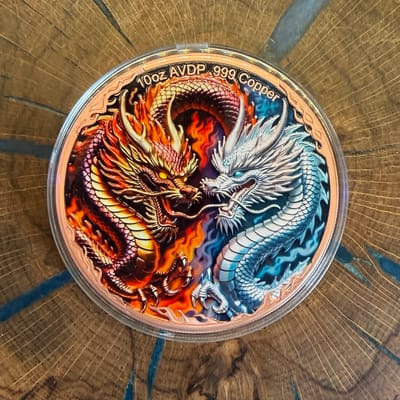 10-oz copper Dragon Round