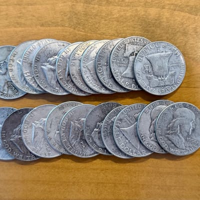 90% silver Franklin Halves