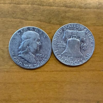 90% silver Franklin Halves - additional view