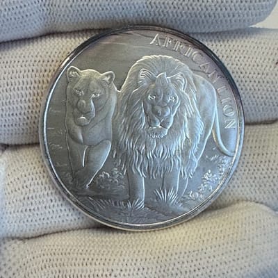 2016 Congo African Lion 1 oz Silver Sunshine Mint