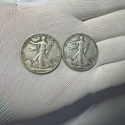 $1.00 Face Two Walking Liberty Half Dollars