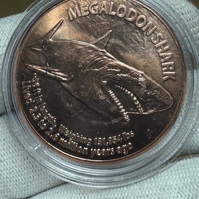 Heavenly Metals Megolodon Shark 1 oz Copper Round - additional view