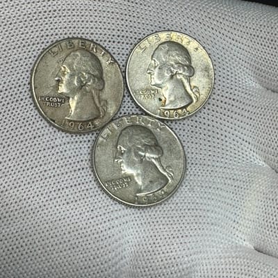 UNDER SPOT Three 90% Silver Silver Quarters