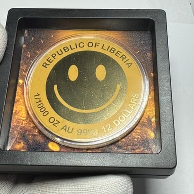 2026 Liberia Smiley Face 1/1000 oz .9999 Gold Coin