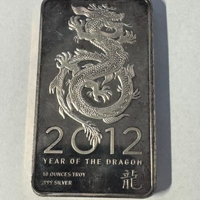 2012 NTR Year of the Dragon | 10 oz Silver Bar