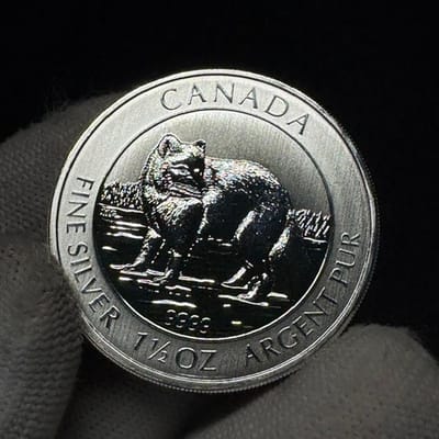 Canada 2014 Silver Arctic Fox 1-1/2 ounce .9999 