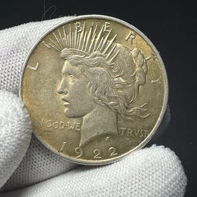 TONED 1922 Peace Silver Dollar