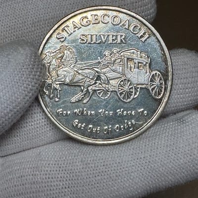 RARE Stagecoach Silver Round Sealed Divisible 4x¼ 
