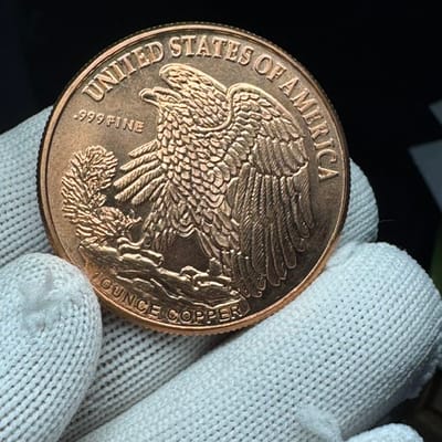 Copper Walking Liberty w/ Eagle Reverse Round BU - additional view