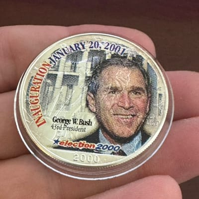 George W Bush colorized 2000 American Eagle 1 oz