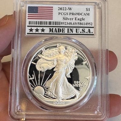 SALE PROOF 2022-W Silver Eagle PCGS PR69 DCAM