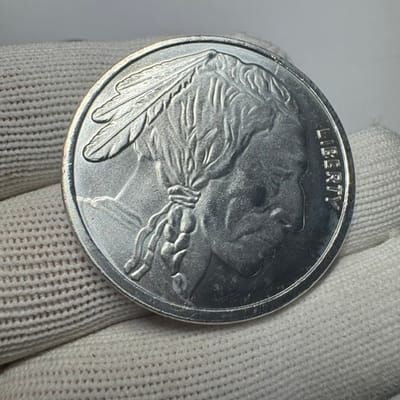 NEAR SPOT 4 oz .9999 Buffalo Rounds Milk Spotted - additional view