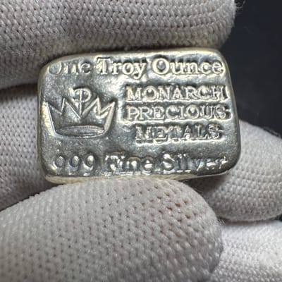Monarch Precious Metals Poured 1 Ounce Silver Bar
