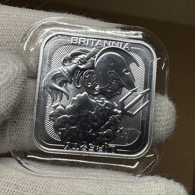 1 oz Royal Mint Britannia & Liberty square bar