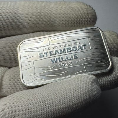 BAR BLOWOUT STEAMBOAT WILLIE 1 OZ SILVER  - additional view