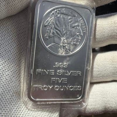 5 oz Silver Buffalo Bar JUST ABOVE SPOT