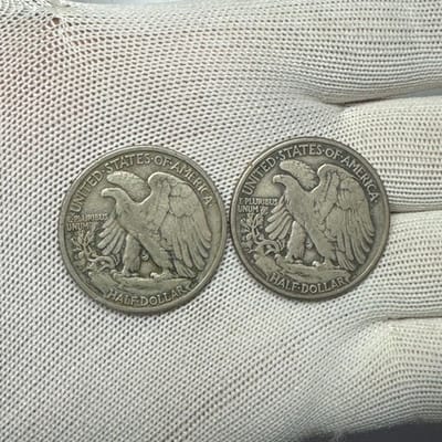 $1.00 Face Two Walking Liberty Half Dollars - additional view
