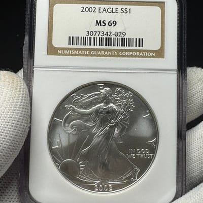 2002 American Silver Eagle – NGC MS69  