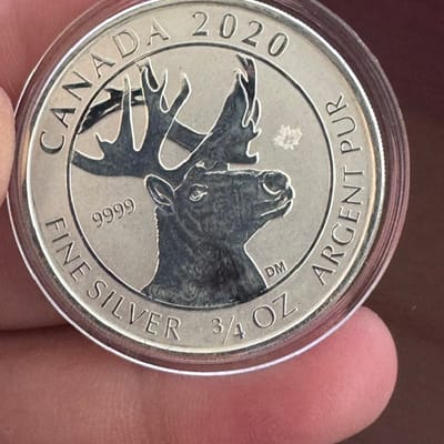 NEAR MELT 3/4oz 2020 Canada $2 Reverse Proof .9999