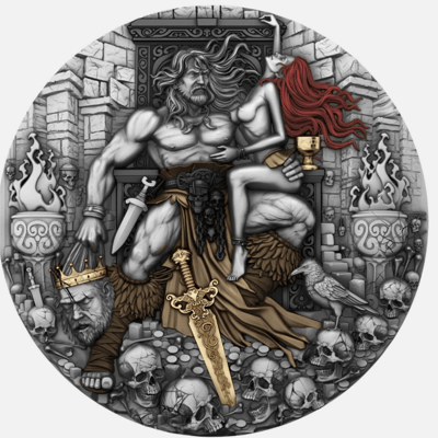 2025 Barbarian King 2oz High Relief Antiqued Silve