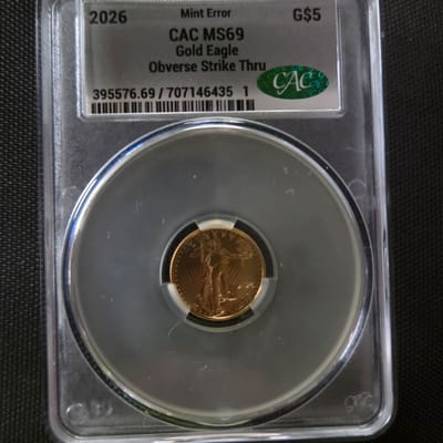 2026 $5  gold eagle mint error