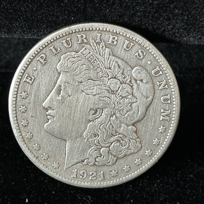 1921-P Morgan Silver Dollar (Signs of Cleaning)