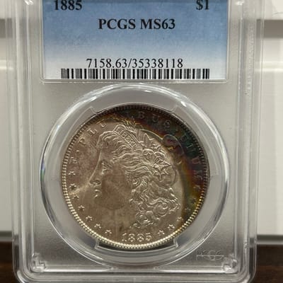 1885 Morgan Silver Dollar MS63 Toner