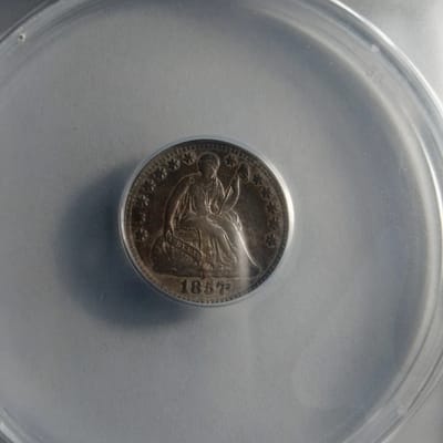 1857 5C Seated Liberty Half Dime EF 45 ANACS - additional view
