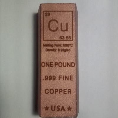 NEW NEW Copper bar 1 pound