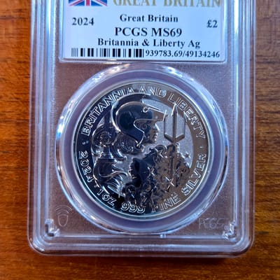 2024 Great Britain 1 oz Silver Britannia & Liberty