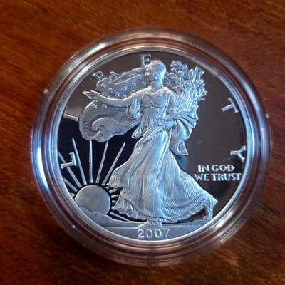 2007-W 1 oz American Silver Eagle Proof Coin (w/ O
