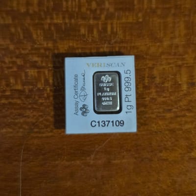 PAMP Suisse 1 Gram Platinum Bar .9995 Fine in Assa - additional view
