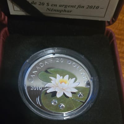2010 Canada $20 Flowers Water Lily with Swarovski  - additional view