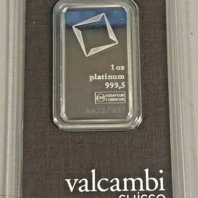 Valcambi Suisse 1 oz Platinum Bar .9995 Sealed - additional view