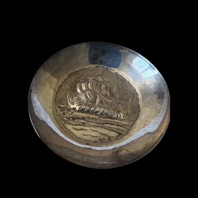 25.2 g .830 Silver Small Dish Ship Trireme Boat