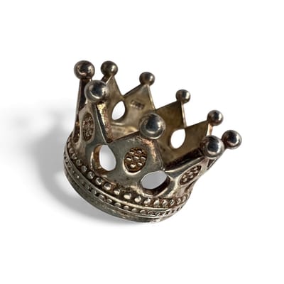 925 Sterling Silver Solid CROWN RING Size 7 US