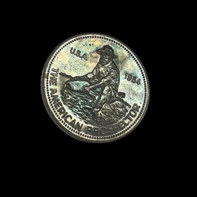 TONED Engelhard 1 oz Silver Round Prospector