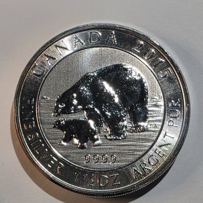 2015 Canada 1.5 oz Silver Polar Bear Coin .9999 Fine BU – RCM