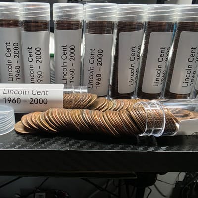 2 Rolls Lincoln Cents 1960‑2000 Unsearched