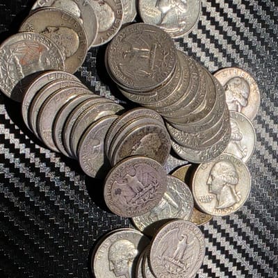 1964 & earlier Washington Quarter 90%Circulated - additional view
