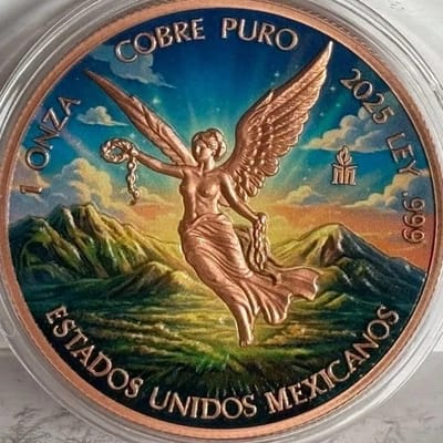 2025 Colorized Libertad .999 1oz Copper Round BU