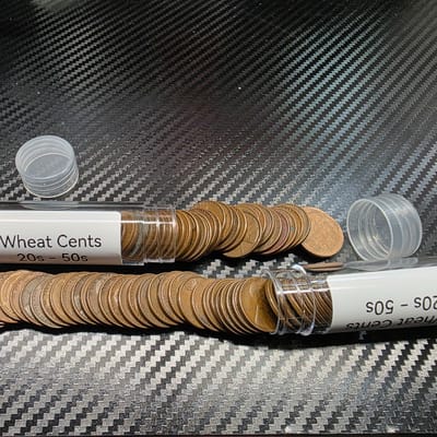 2 Rolls Wheat Pennies Cents 1920-1950 Mixed Dates