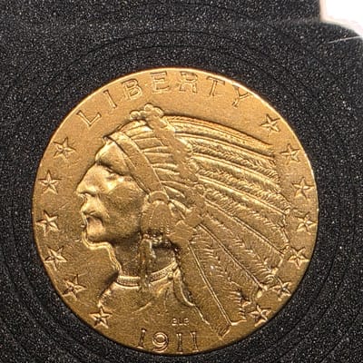 1911 Indian Head $5 Gold Half Eagle AU About Uncirculated Philadelphia