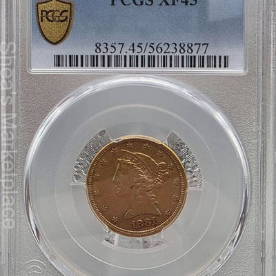 1881‑S $5 Liberty Head Gold Half Eagle PCGS XF45 – Certified US Coin