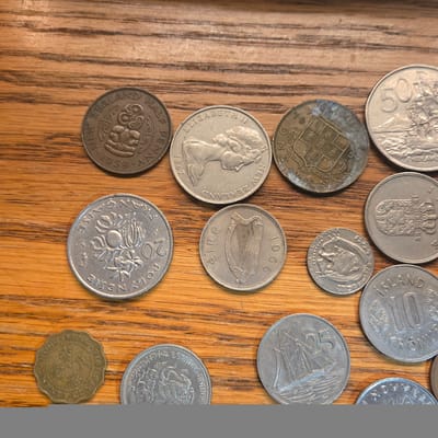 44 world coins and 7 tokens - additional view