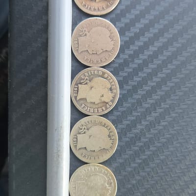 Lot of 6 U.S Barber Dimes