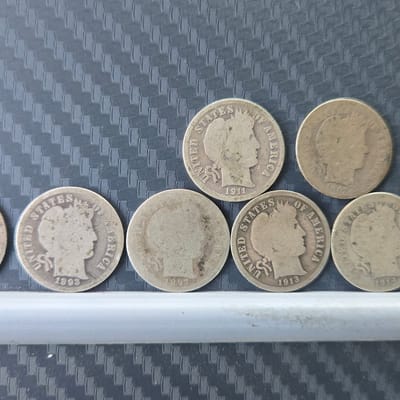 Lot of 8 Barber Dimes